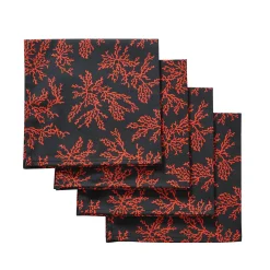 Black Coral Napkins (4)|Chefanie Outlet