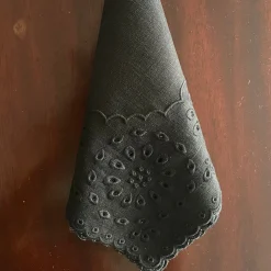 Black Eyelet Dinner Napkins (4)|Chefanie