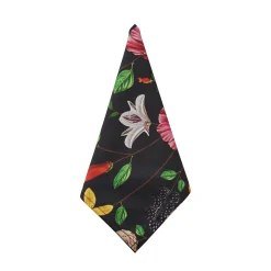 Black Flat Flower Napkins (4)|Chefanie Best