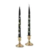 Black Floral Painted Tapers (2)|Chefanie Best