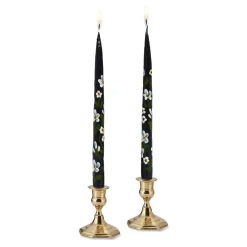 Black Floral Painted Tapers (2)|Chefanie Best