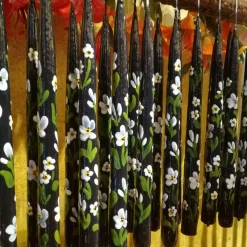 Black Floral Painted Tapers (2)|Chefanie Best