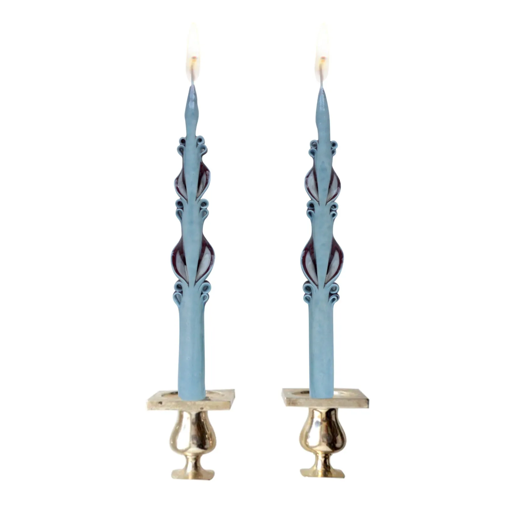 Blue Holiday Tapers (2)|Chefanie Clearance