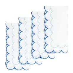 Blue Scalloped Dinner Napkins (4)|Chefanie Discount