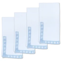Blue Trim Dinner Napkins (4)|Chefanie New