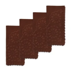 Brown Eyelet Dinner Napkins (4)|Chefanie Online