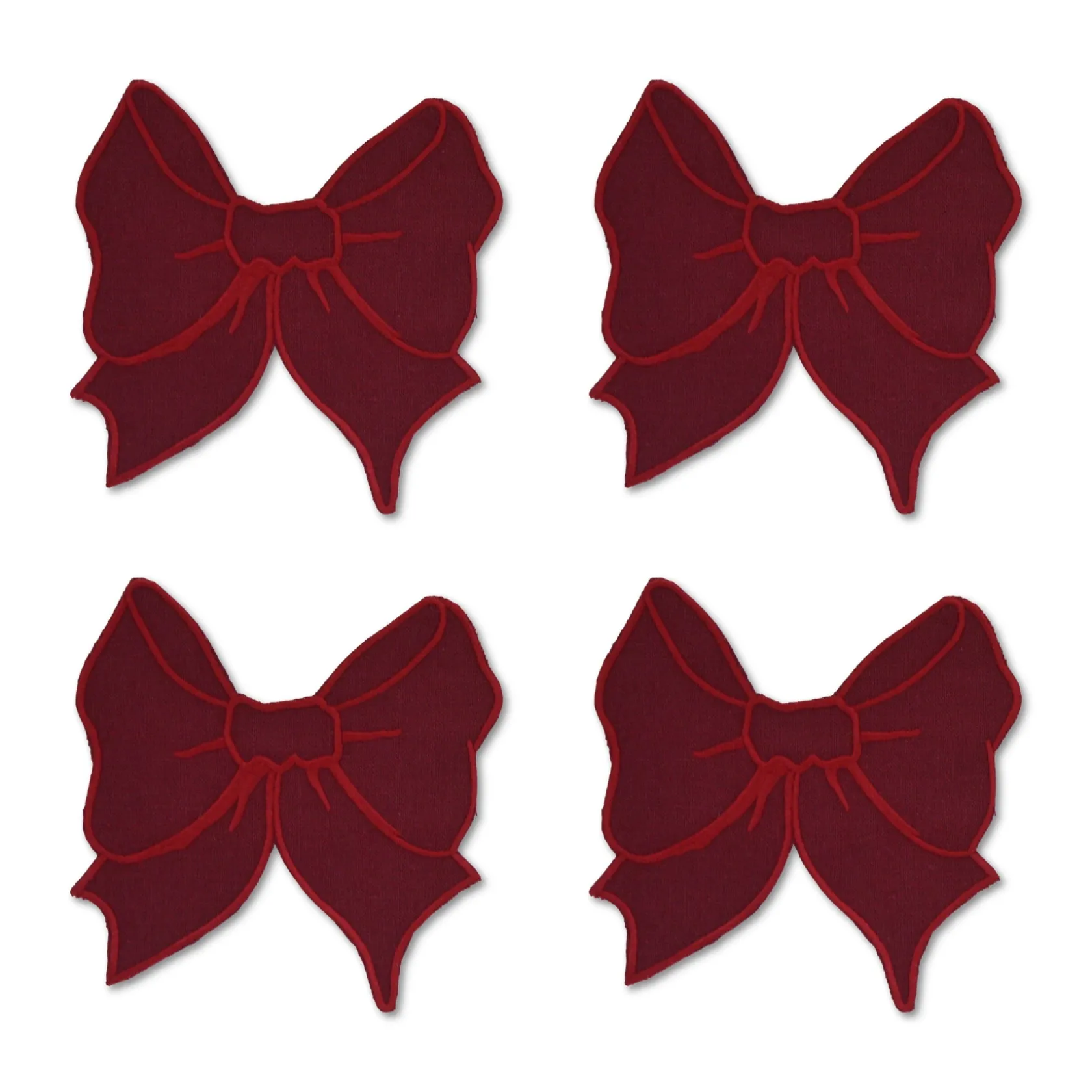 Burgundy Bow Cocktail Napkins (4)|Chefanie Best