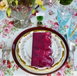 Burgundy Marble Napkins (4)|Chefanie