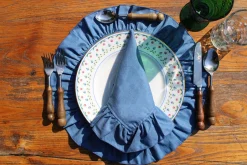 Denim Napkins With Ruffled Edge (4)|Chefanie Discount