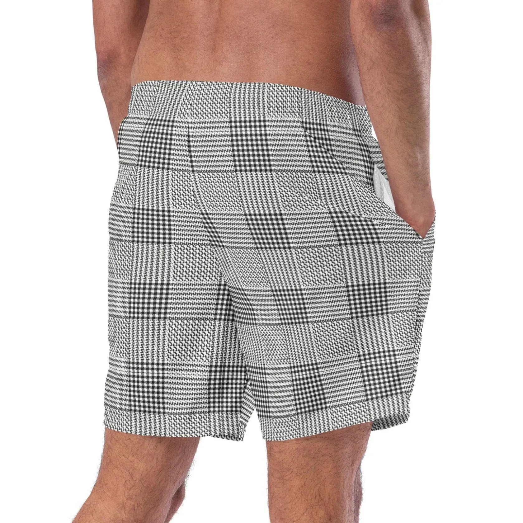 Glen Plaid Swim Trunks|Chefanie Hot