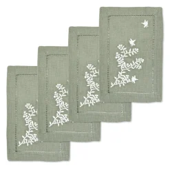 Green Chinoiserie Cocktail Napkins (4)|Chefanie Outlet