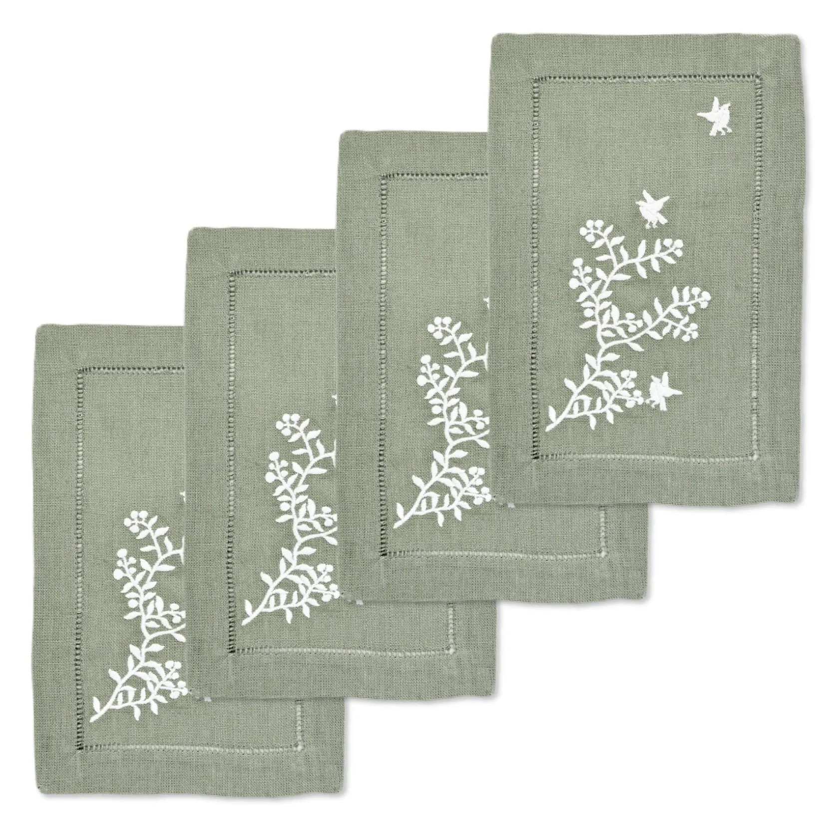 Green Chinoiserie Cocktail Napkins (4)|Chefanie Outlet