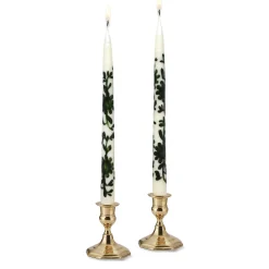 Green Chinoiserie Painted Tapers (2)|Chefanie Clearance