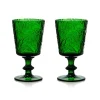 Green Embossed Stem Glasses (4)|Chefanie Clearance