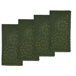 Green Eyelet Dinner Napkins (4)|Chefanie Clearance