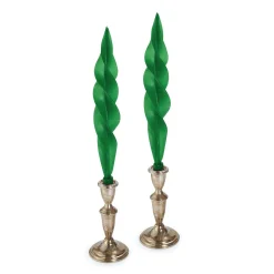 Green Feather Candles (2)|Chefanie Hot