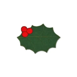 Green Holly Leaf Cocktail Napkins (4)|Chefanie Sale