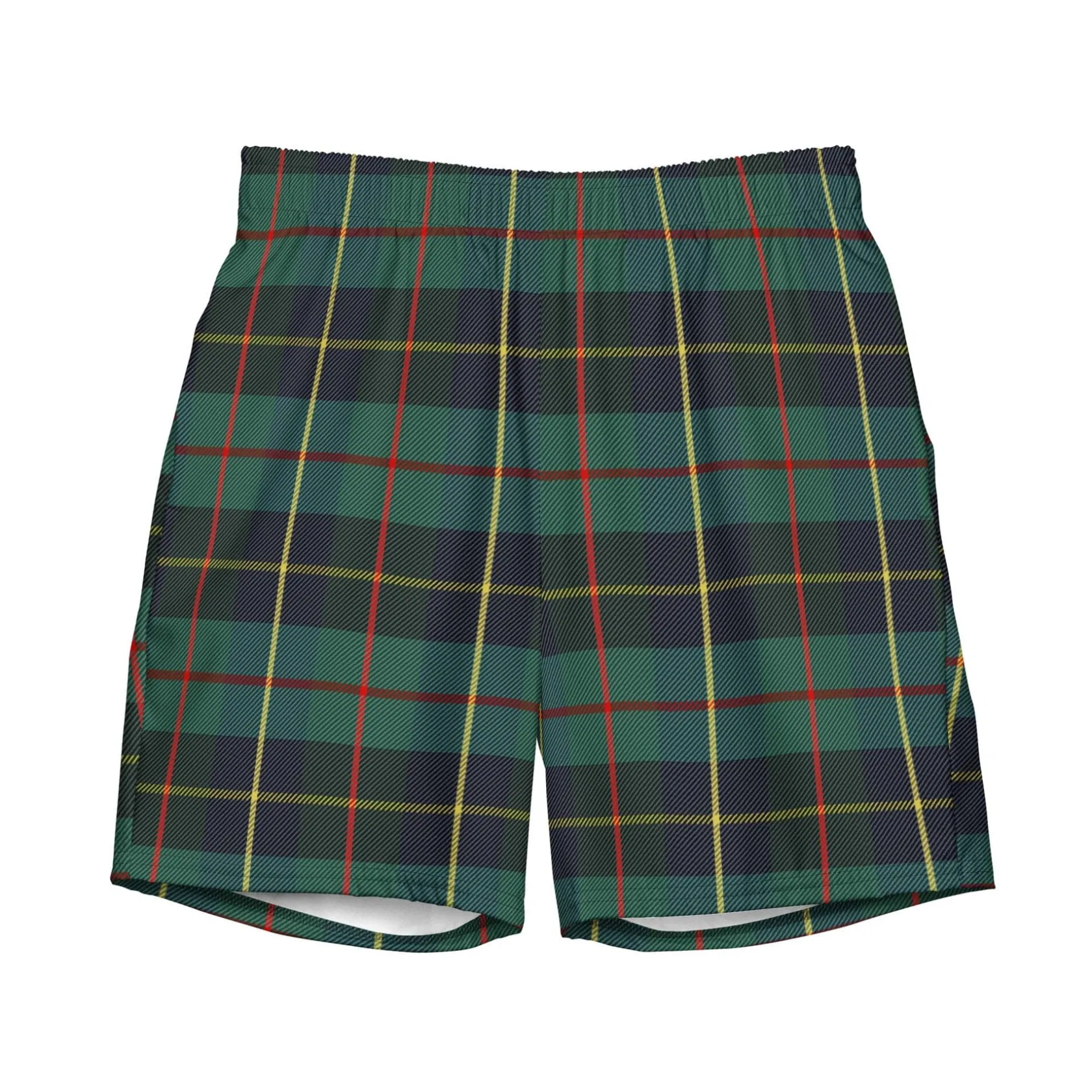 Green Plaid Swim Trunks|Chefanie Discount