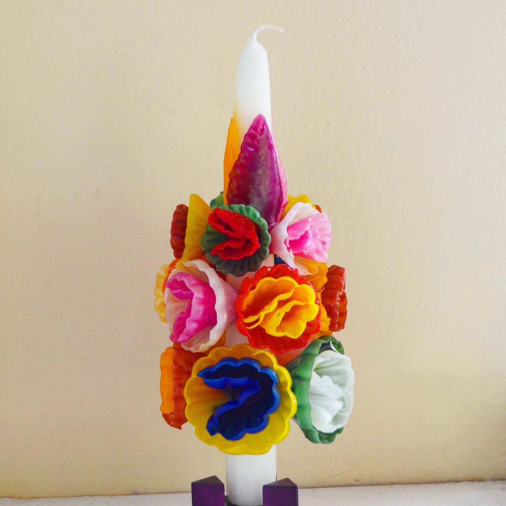 Medium Multicolored Flower Candle|Chefanie Hot
