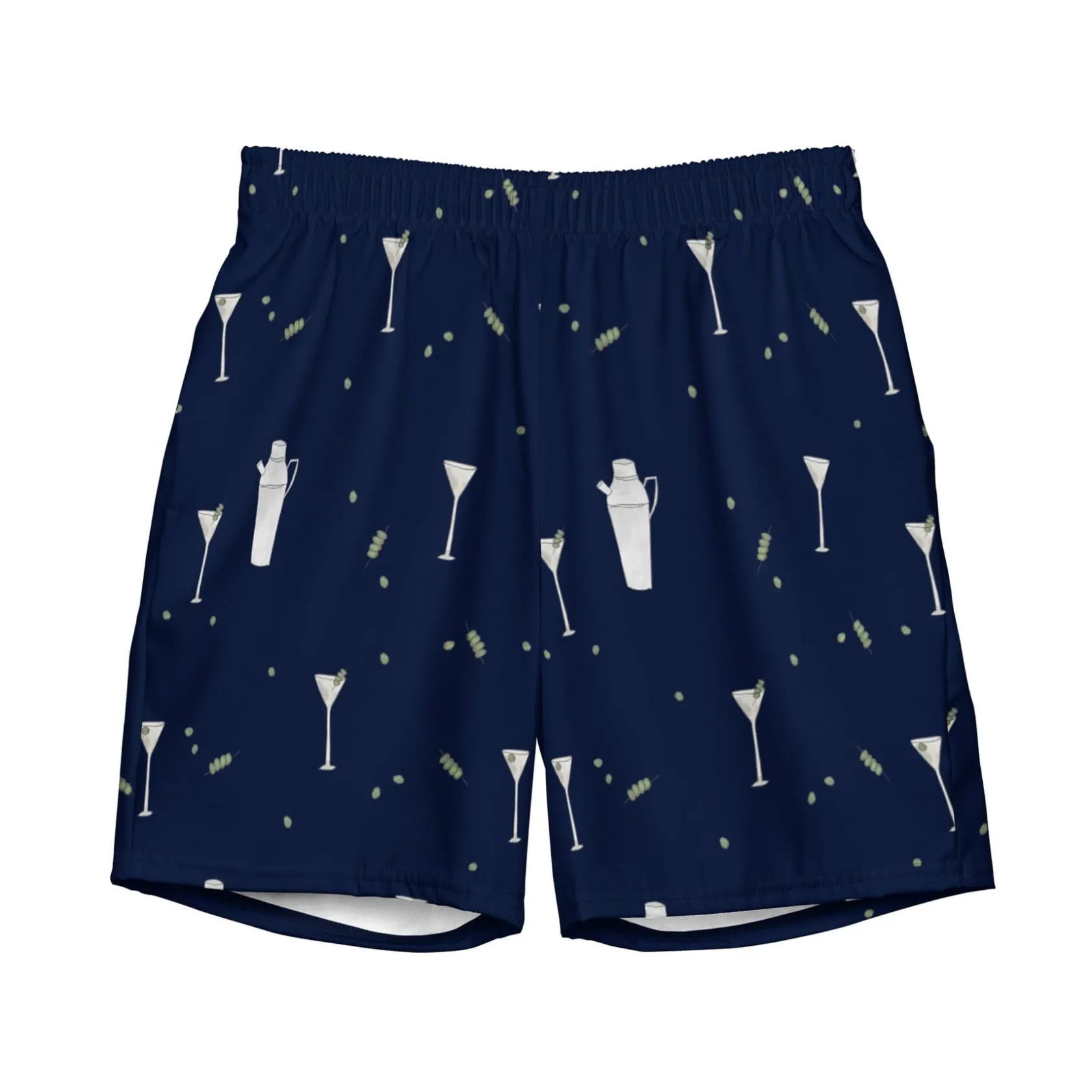 Navy Martini Swim Trunks|Chefanie Hot