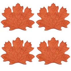 Orange Leaf Cocktail Napkins (4)|Chefanie Outlet