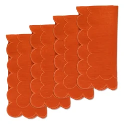 Orange Scalloped Dinner Napkins (4)|Chefanie New