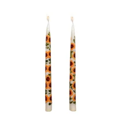 Painted Sunflower Tapers (2)|Chefanie Best