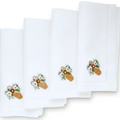 Pearl Flower Basket Dinner Napkins (4)|Chefanie