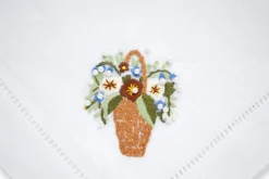 Pearl Flower Basket Dinner Napkins (4)|Chefanie