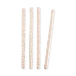 Pink & White Ceramic Straws (4)|Chefanie New