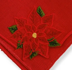 Poinsettia Dinner Napkins (4)|Chefanie Online
