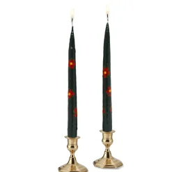 Poinsettia Painted Tapers (2)|Chefanie Outlet