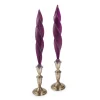 Purple Feather Candles (2)|Chefanie Outlet