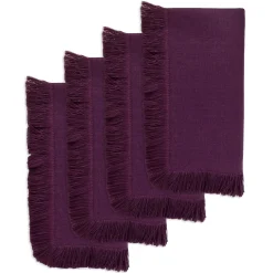 Purple Fringe Dinner Napkins|Chefanie Outlet