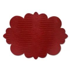 Red Curly Embossed Placemat|Chefanie