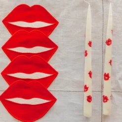 Red Lip Cocktail Napkins (4)|Chefanie Online