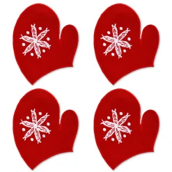 Red Mitten Cocktail Napkins (4)|Chefanie Clearance