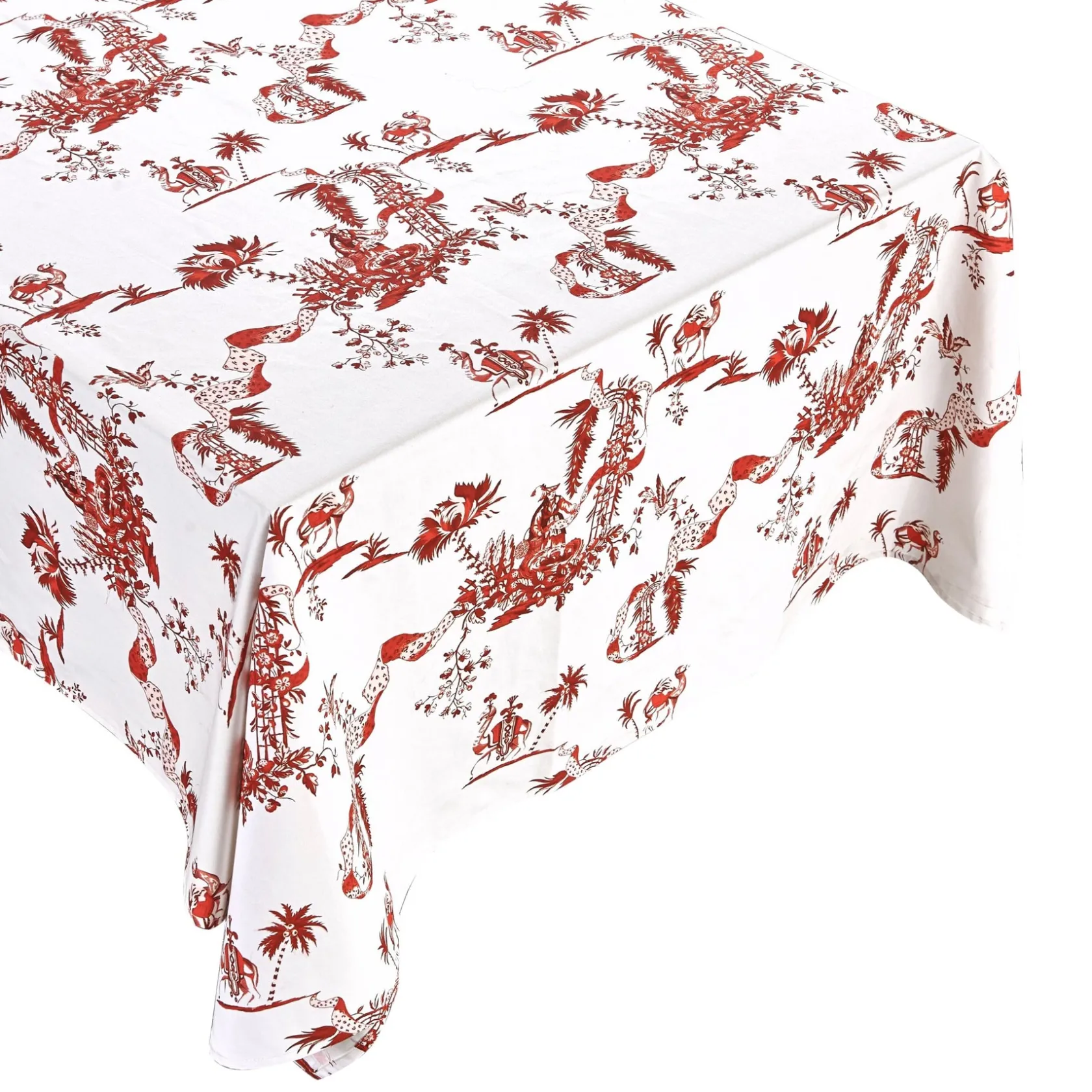Red Toile Tablecloth|Chefanie Discount