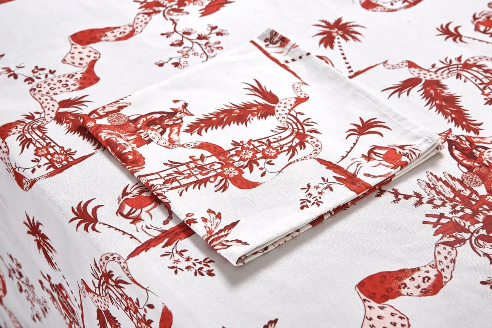 Red Toile Tablecloth|Chefanie Discount