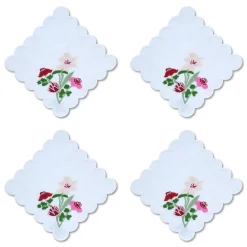 Scalloped Flower Cocktail Napkins (4)|Chefanie Clearance