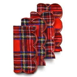 Scalloped Tartan Napkins (4)|Chefanie Clearance