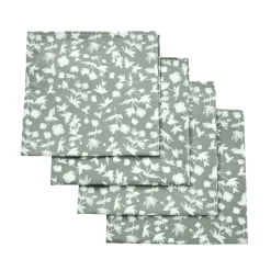 Steel Teal Floral Napkins (4)|Chefanie Best