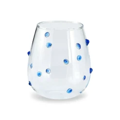 Stemless Blue Dot Glasses (4)|Chefanie Hot