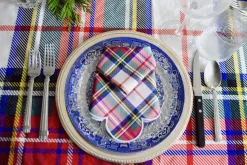 White Plaid Napkins (4)|Chefanie Online