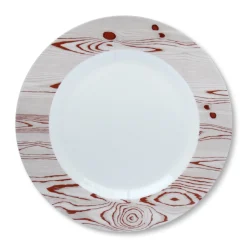 White Wood Dinner Plate|Chefanie Outlet