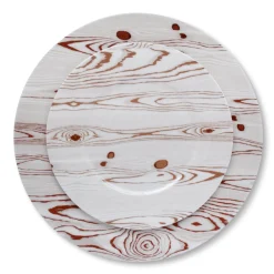 White Wood Dinner Plate|Chefanie Outlet